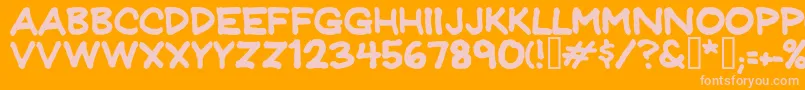 Jeffreyprint Font – Pink Fonts on Orange Background