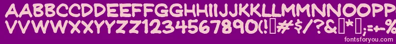 Jeffreyprint Font – Pink Fonts on Purple Background