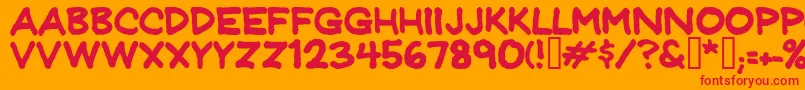 Jeffreyprint Font – Red Fonts on Orange Background