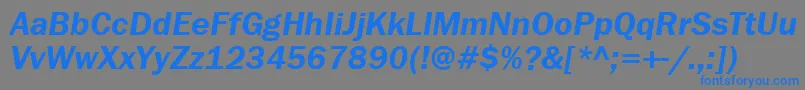 フォントFranklingothdemitttItalic – 灰色の背景に青い文字