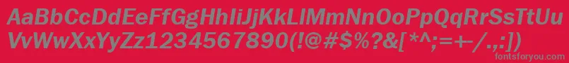 フォントFranklingothdemitttItalic – 赤い背景に灰色の文字