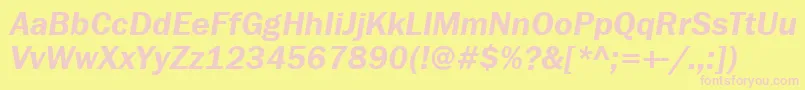 FranklingothdemitttItalic Font – Pink Fonts on Yellow Background