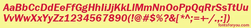 FranklingothdemitttItalic Font – Red Fonts on Yellow Background