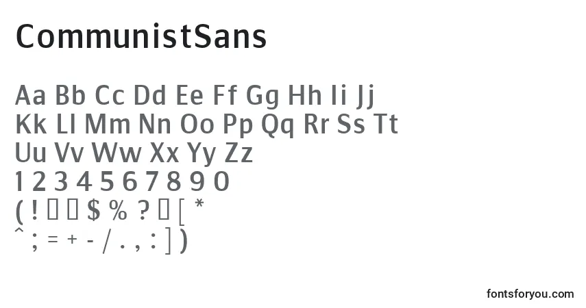 Шрифт CommunistSans – алфавит, цифры, специальные символы