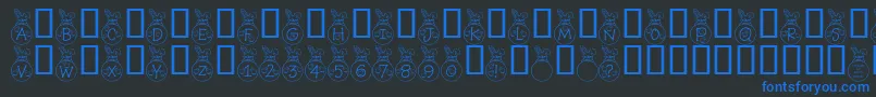 Rmbunny ffy-Schriftart – Blaue Schriften auf schwarzem Hintergrund