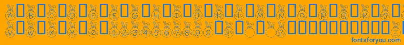 Rmbunny ffy Font – Blue Fonts on Orange Background