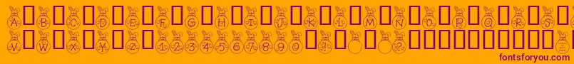 Rmbunny ffy Font – Purple Fonts on Orange Background
