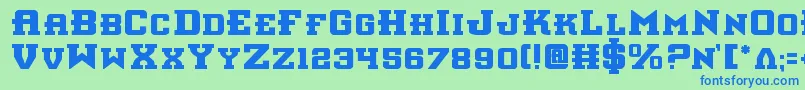 Interceptorb Font – Blue Fonts on Green Background