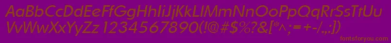 OrnitonslhItalic Font – Brown Fonts on Purple Background