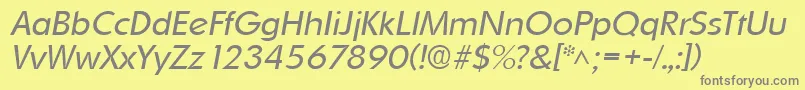 OrnitonslhItalic Font – Gray Fonts on Yellow Background