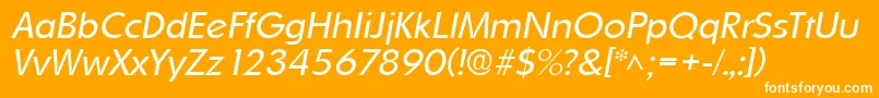 フォントOrnitonslhItalic – オレンジの背景に白い文字