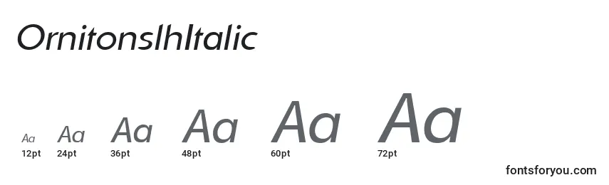 Размеры шрифта OrnitonslhItalic