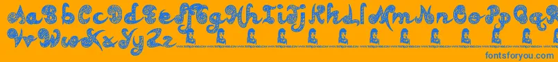 TeenageDreams Font – Blue Fonts on Orange Background