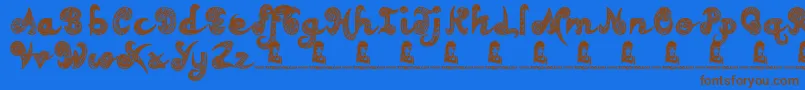 TeenageDreams Font – Brown Fonts on Blue Background