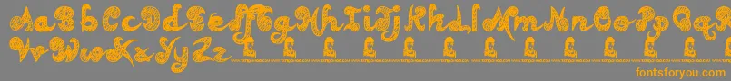 Weitere Informationen zur TeenageDreams-Schriftart TeenageDreams-Schriftart – Orangefarbene Schriften auf grauem Hintergrund
