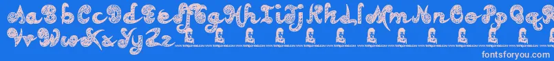 TeenageDreams Font – Pink Fonts on Blue Background