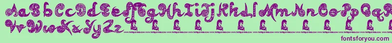 TeenageDreams Font – Purple Fonts on Green Background