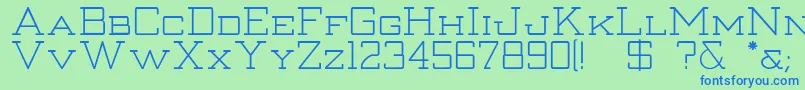 Thanatos Font – Blue Fonts on Green Background