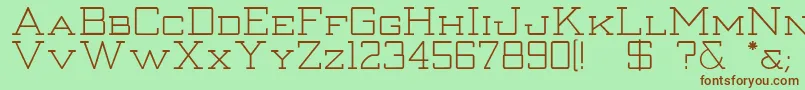 Thanatos-fontti – ruskeat fontit vihreällä taustalla