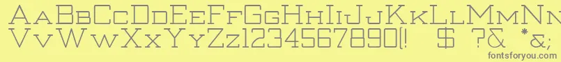 フォントThanatos – 黄色の背景に灰色の文字