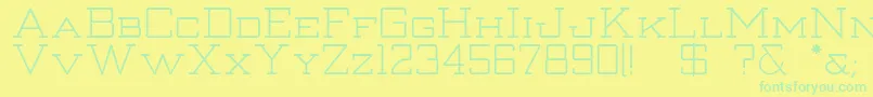 Thanatos-Schriftart – Grüne Schriften auf gelbem Hintergrund