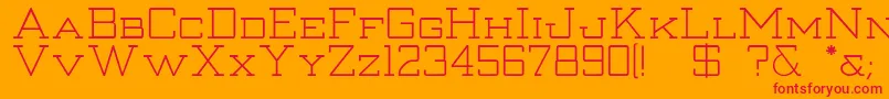 フォントThanatos – オレンジの背景に赤い文字