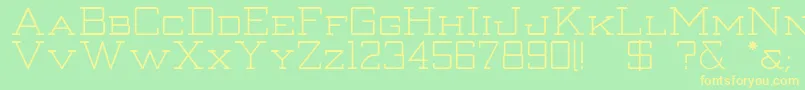 Thanatos Font – Yellow Fonts on Green Background