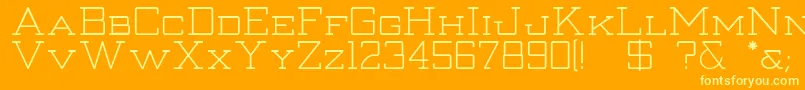Thanatos Font – Yellow Fonts on Orange Background