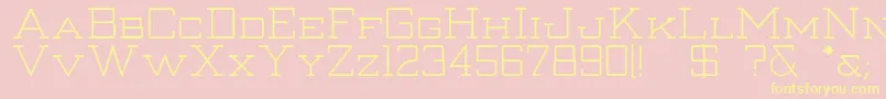 Thanatos Font – Yellow Fonts on Pink Background