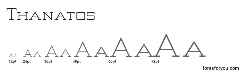 Thanatos Font Sizes