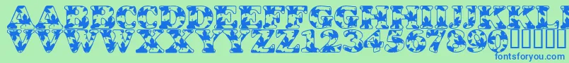 LmsOhCanada Font – Blue Fonts on Green Background