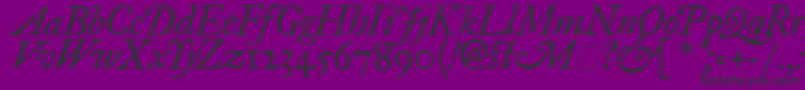 ImFellGreatPrimerItalic-Schriftart – Schwarze Schriften auf violettem Hintergrund