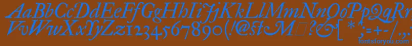 ImFellGreatPrimerItalic Font – Blue Fonts on Brown Background