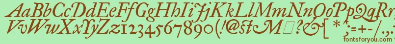 ImFellGreatPrimerItalic Font – Brown Fonts on Green Background