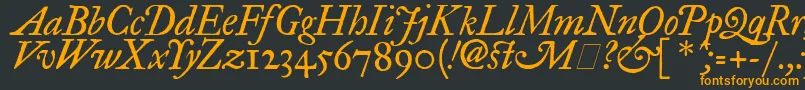 ImFellGreatPrimerItalic Font – Orange Fonts on Black Background