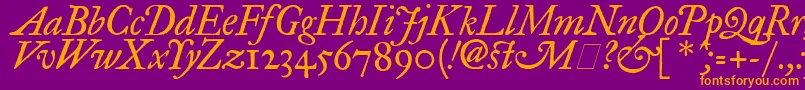 ImFellGreatPrimerItalic Font – Orange Fonts on Purple Background