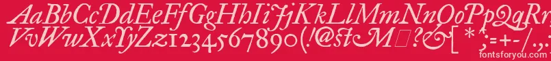 ImFellGreatPrimerItalic Font – Pink Fonts on Red Background