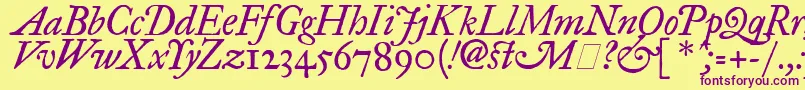 ImFellGreatPrimerItalic Font – Purple Fonts on Yellow Background