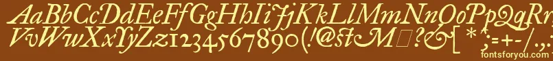 ImFellGreatPrimerItalic Font – Yellow Fonts on Brown Background