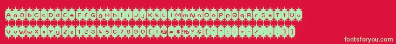 フォントPositiveNhilism – 赤い背景に緑の文字