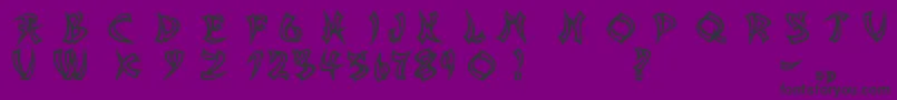 AsianDelightHollow Font – Black Fonts on Purple Background