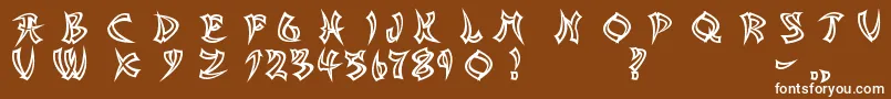 フォントAsianDelightHollow – 茶色の背景に白い文字