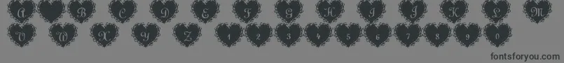 フォントSummersLacehearts – 黒い文字の灰色の背景