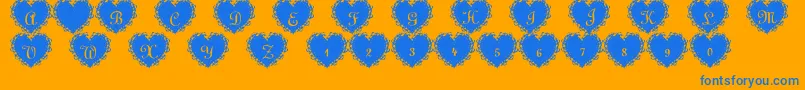 SummersLacehearts Font – Blue Fonts on Orange Background