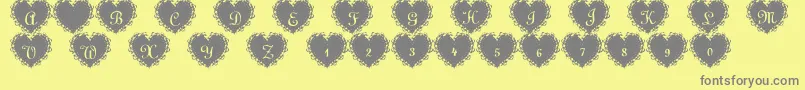 SummersLacehearts Font – Gray Fonts on Yellow Background