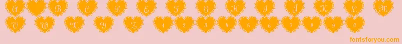 SummersLacehearts-Schriftart – Orangefarbene Schriften auf rosa Hintergrund