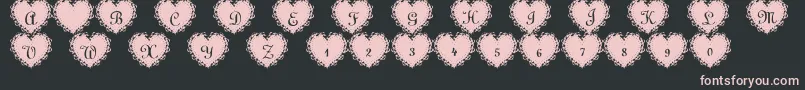 SummersLacehearts Font – Pink Fonts on Black Background