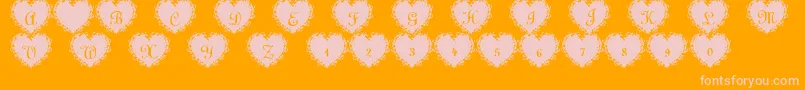 SummersLacehearts Font – Pink Fonts on Orange Background