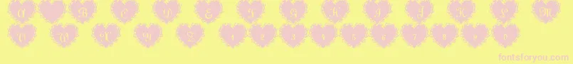 SummersLacehearts Font – Pink Fonts on Yellow Background