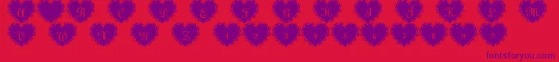 Шрифт SummersLacehearts – фиолетовые шрифты на красном фоне